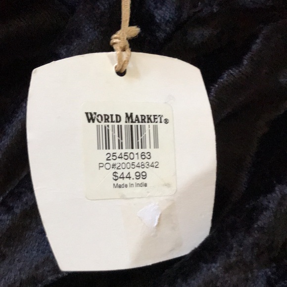 WORLD MARKET SIZE Small Medium Pants Black Velour Wide Leg Embroider SKU# 545016 - Picture 10 of 13